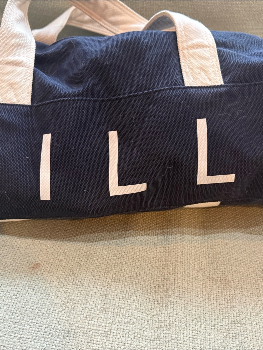 Jack Wills Navy Duffel with White Handles